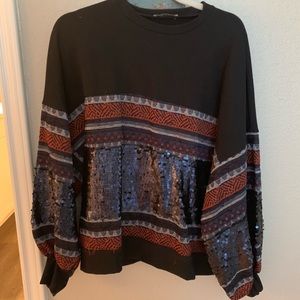 Sequined and embroidered sweatshirt from Zara